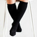 Lamington Merino Knee High Socks - Black Cable-Simply Green Baby