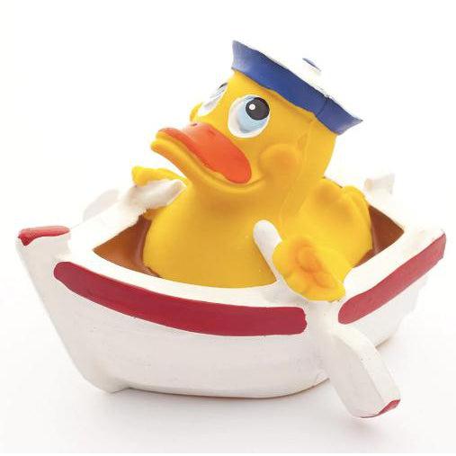 Lanco Natural Rubber Toy - Duck in Boat (Fully Sealed)-Simply Green Baby