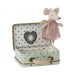 Maileg Angel Mouse in Mint Suitcase-Simply Green Baby