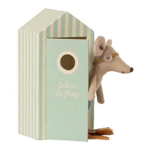 Maileg Beach Mice, Big Brother in Cabine de Plage-Simply Green Baby