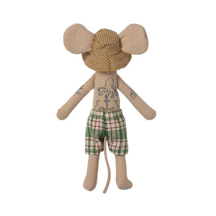Maileg Beach Mice, Dad in Cabine de Plage-Simply Green Baby