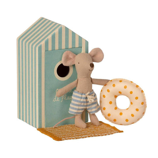 Maileg Beach Mice, Little Brother in Cabine de Plage-Simply Green Baby