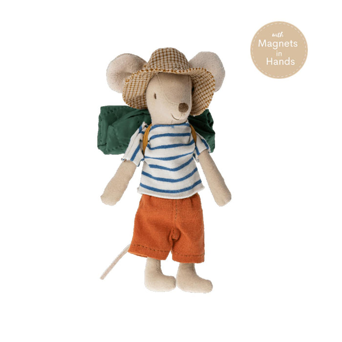 Maileg Big Brother Hiker Mouse with Magnet Hands-Simply Green Baby