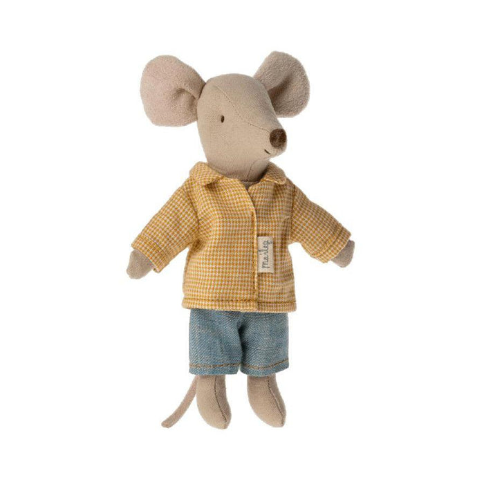 Maileg Big Brother Mouse in Matchbox, Yellow Shirt-Simply Green Baby