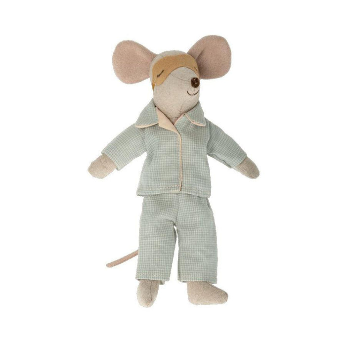 Maileg Clothes, Blue Check Pyjamas for Dad Mouse-Simply Green Baby