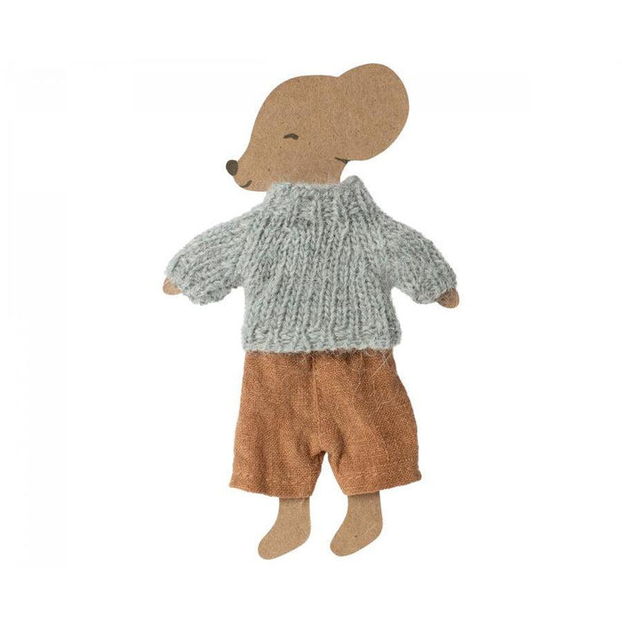 Maileg Clothes for Big Brother Mouse, Knitted Sweater + Pants-Simply Green Baby