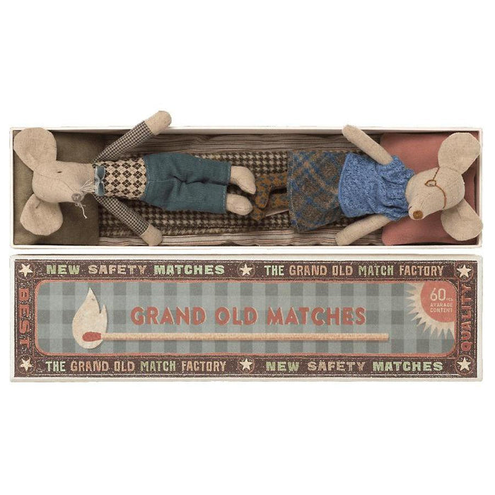 Maileg Grandma + Grandpa in Matchbox-Simply Green Baby