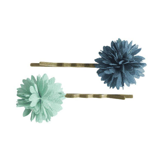 Maileg Hair Accessories - Chiffon Flower Bobby Pins-Simply Green Baby