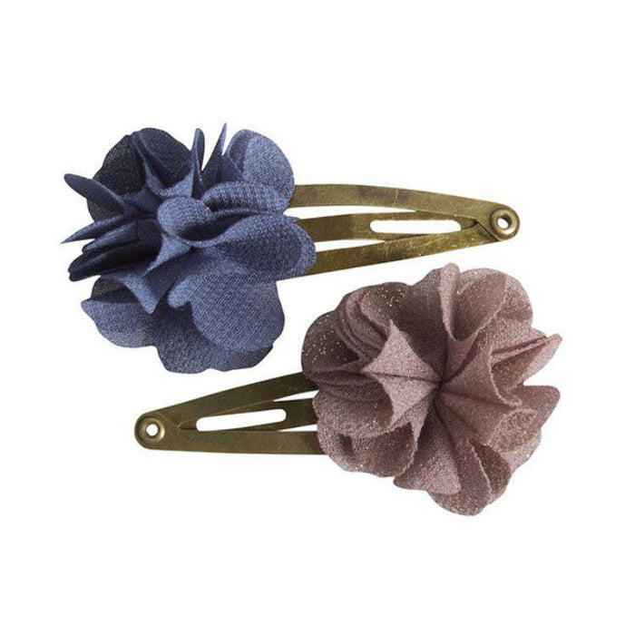 Maileg Hair Accessories - Fluff Flower Clips 2pcs-Simply Green Baby