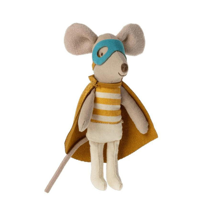 Maileg Little Brother Mouse in Matchbox, Super Hero-Simply Green Baby