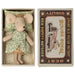 Maileg Little Sister Mouse in Matchbox, Princess-Simply Green Baby
