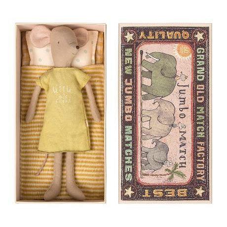 Maileg Medium Mouse in Box - Girl-Simply Green Baby