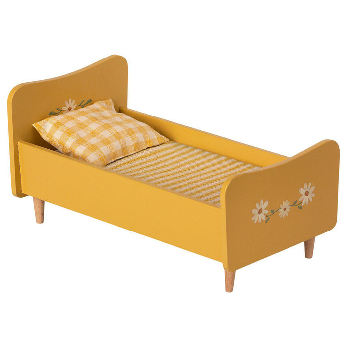 Maileg Mini Wooden Bed Yellow-Simply Green Baby