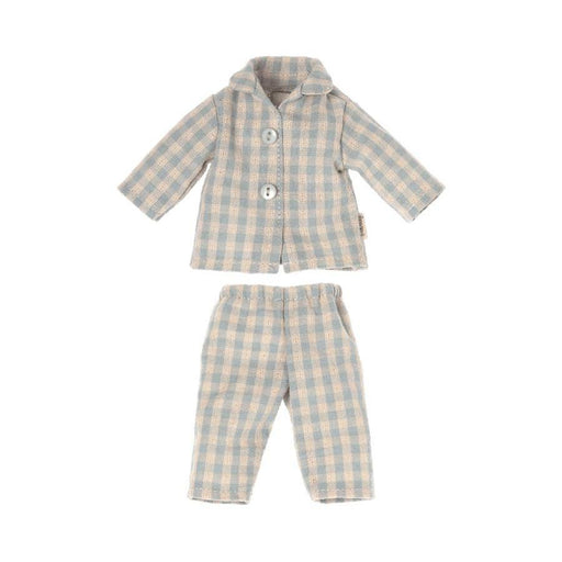 Maileg Pyjamas, Size 2, Blue Check-Simply Green Baby