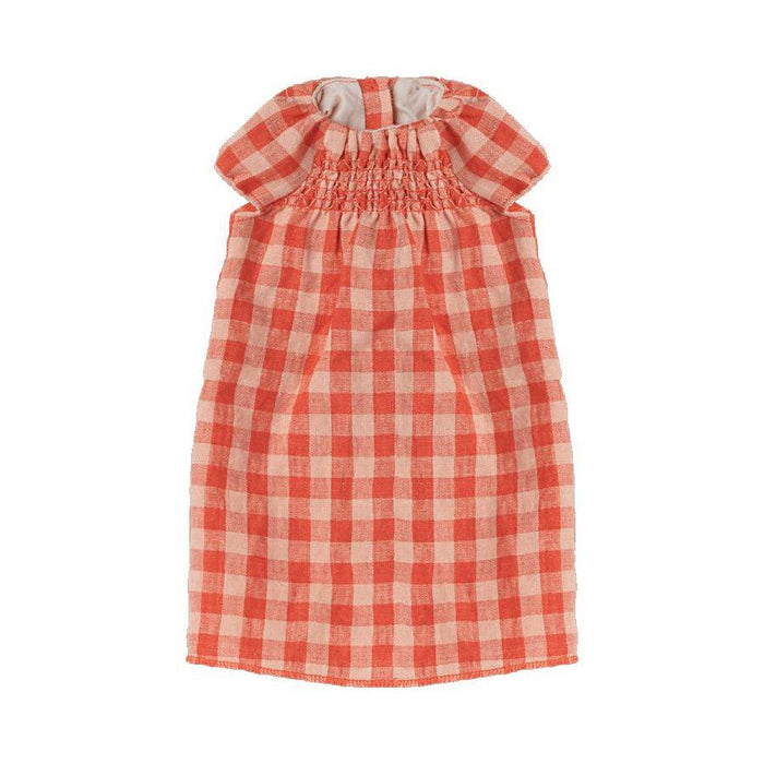 Maileg Red Plaid Dress, Size 5-Simply Green Baby