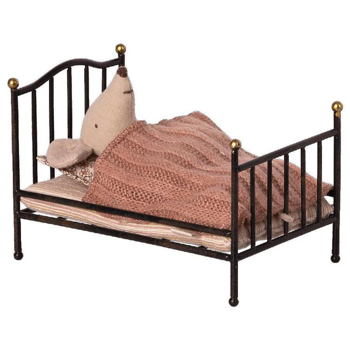 Maileg Vintage Bed, Mouse - Anthracite-Simply Green Baby