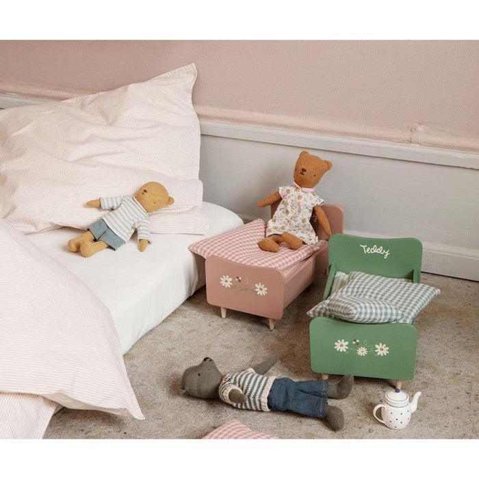 Maileg Wooden Bed - Teddy Dad, Dusty Green-Simply Green Baby