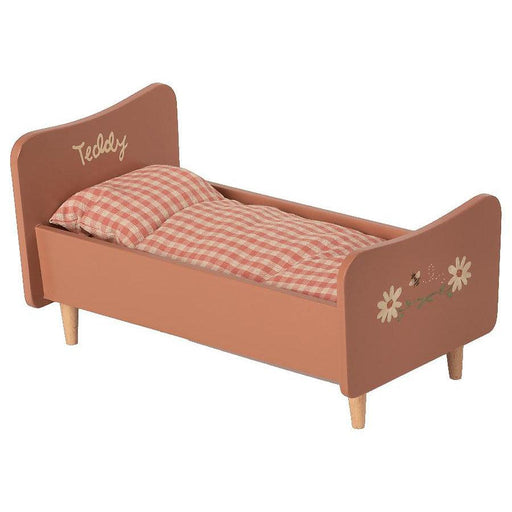Maileg Wooden Bed - Teddy Mom, Rose-Simply Green Baby