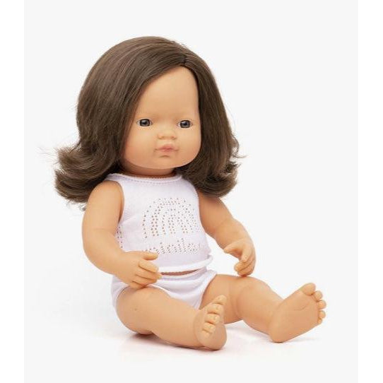 Miniland Baby Doll Brunette Girl-Simply Green Baby