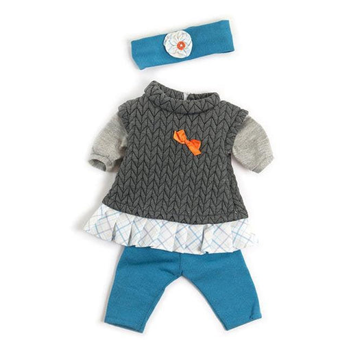 Miniland Baby Doll Clothes - Mild Weather Grey Set-Simply Green Baby