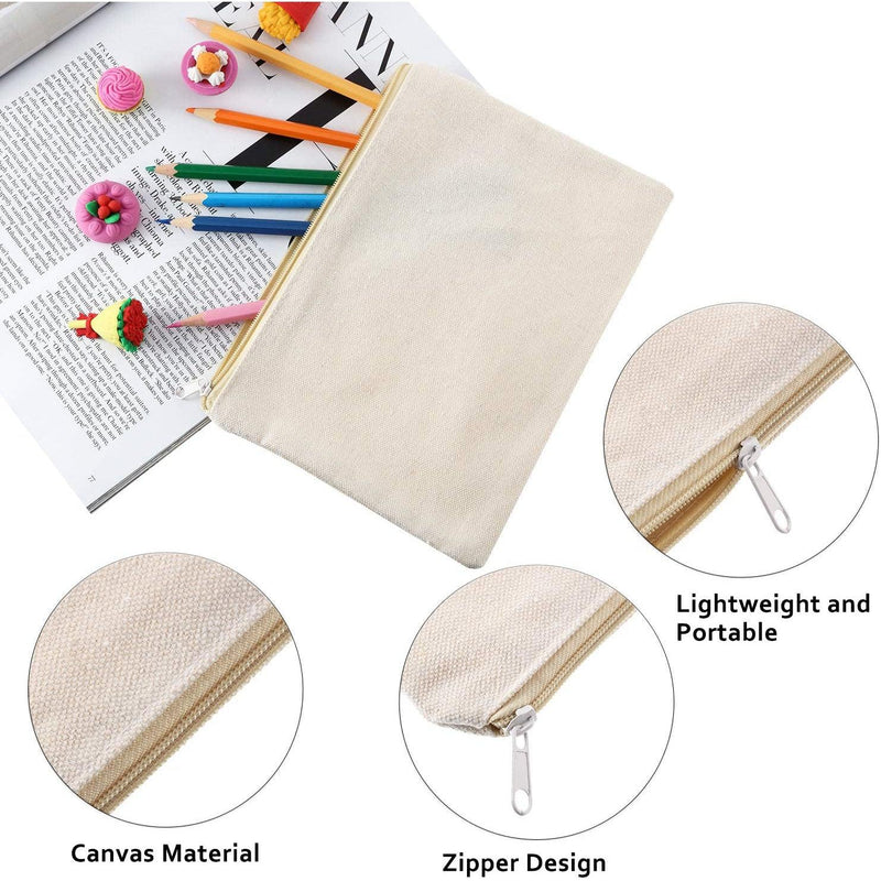 Multi-Purpose Natural Cotton CanvasZipper Pouch-Simply Green Baby