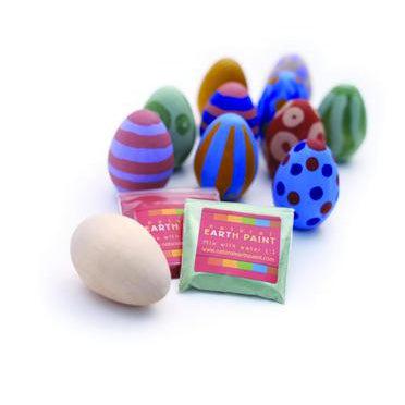 Natural Earth Paint - Wooden Eggs Craft Kit-Simply Green Baby