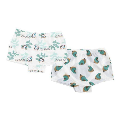 Nest Designs Bamboo Girls Boxer Briefs (2pack)- Quails-Simply Green Baby
