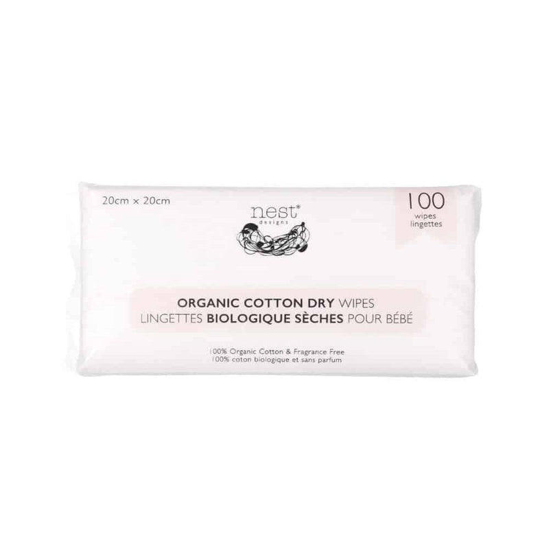 Nest Designs Organic Cotton Dry Baby Wipes-Simply Green Baby