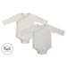 Nest Designs Organic Cotton Ribbed Kimono LS Onesie - Dark Grey-Simply Green Baby