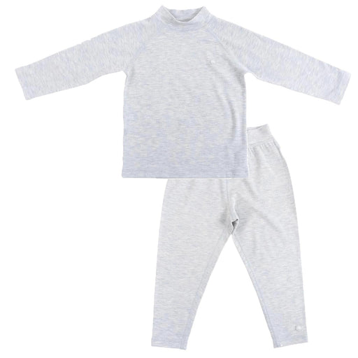 Nest Designs Tanboocel Mock Neck Long Sleeve Shirt + Pants Set, Grey Dawn-Simply Green Baby