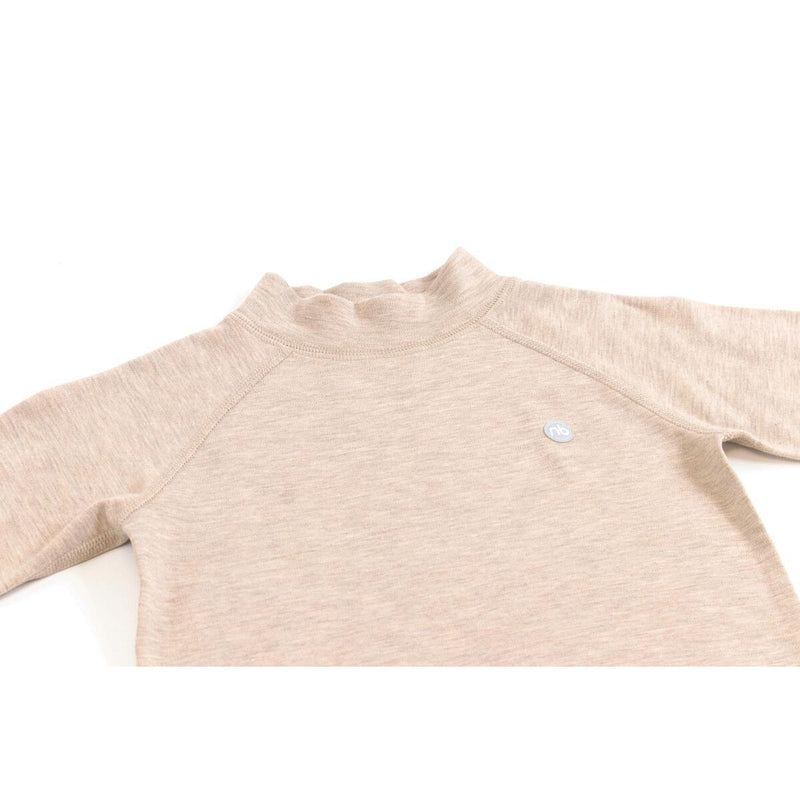 Nest Designs Tanboocel Mock Neck Long Sleeve Shirt + Pants Set, Warm Taupe-Simply Green Baby