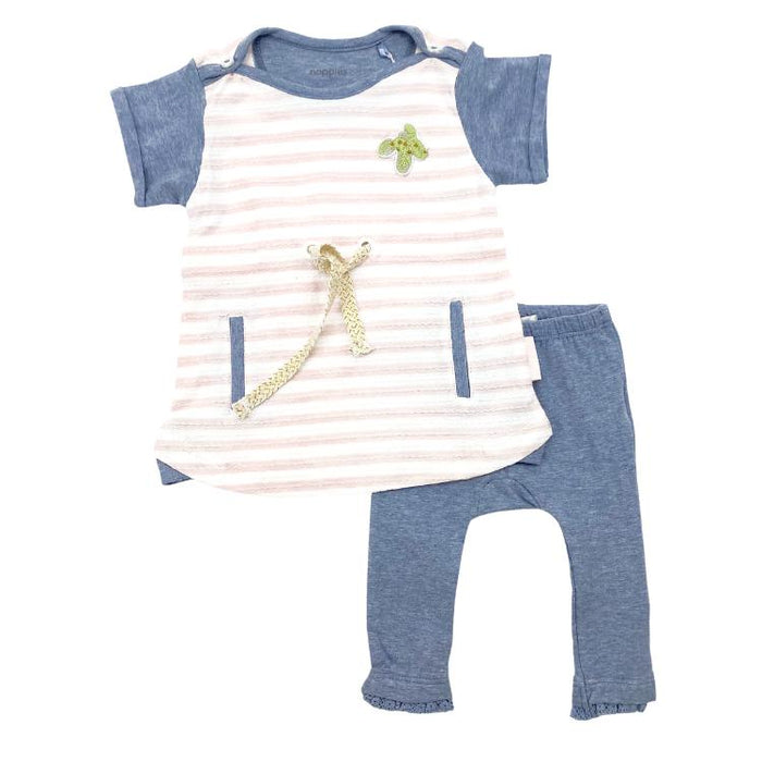 Noppies Baby Mya Stripe Dress + Ankle Leggings Set — Simply Green Baby