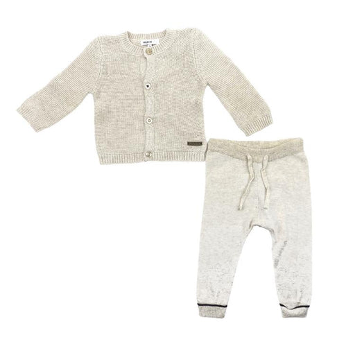 Noppies U Cardigan Knit + Pants Set, Sand Melange-Simply Green Baby