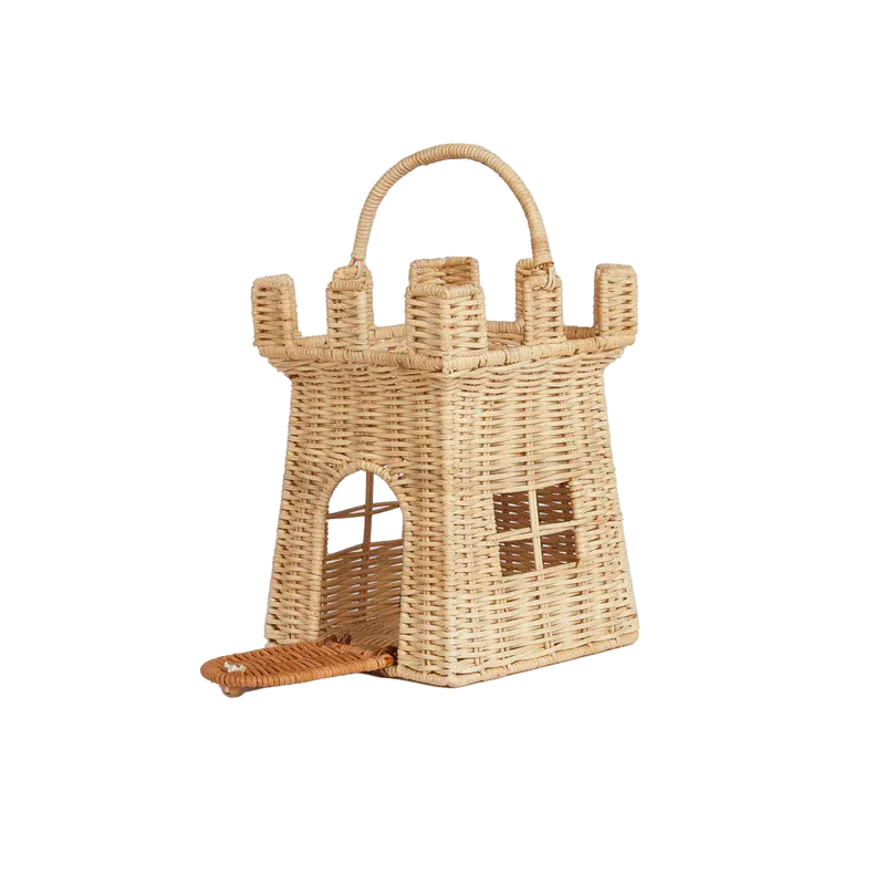 Olli Ella Rattan Castle Bag-Simply Green Baby