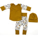 Organic Grow-With-Me Pyjama 5-in-1 (3PC) Set - Victorin Yellow-Simply Green Baby