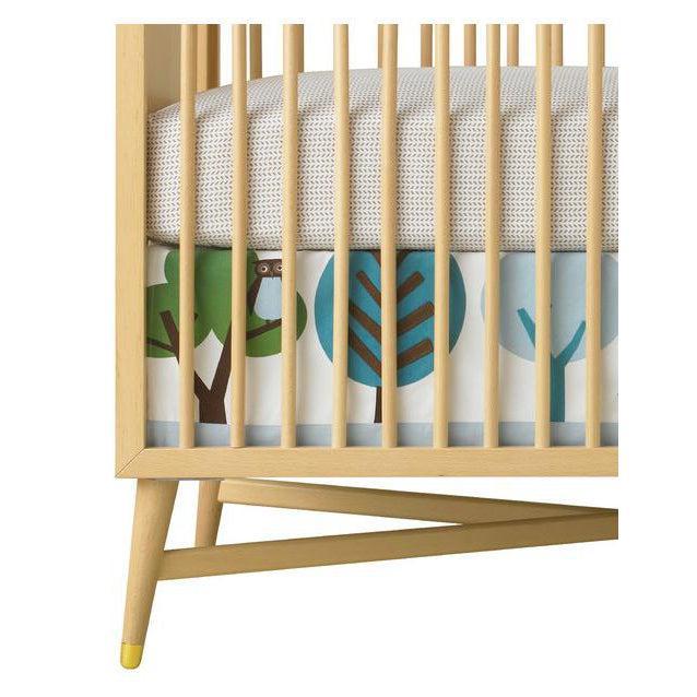 Owls Appliqué Canvas Crib Skirt-Simply Green Baby