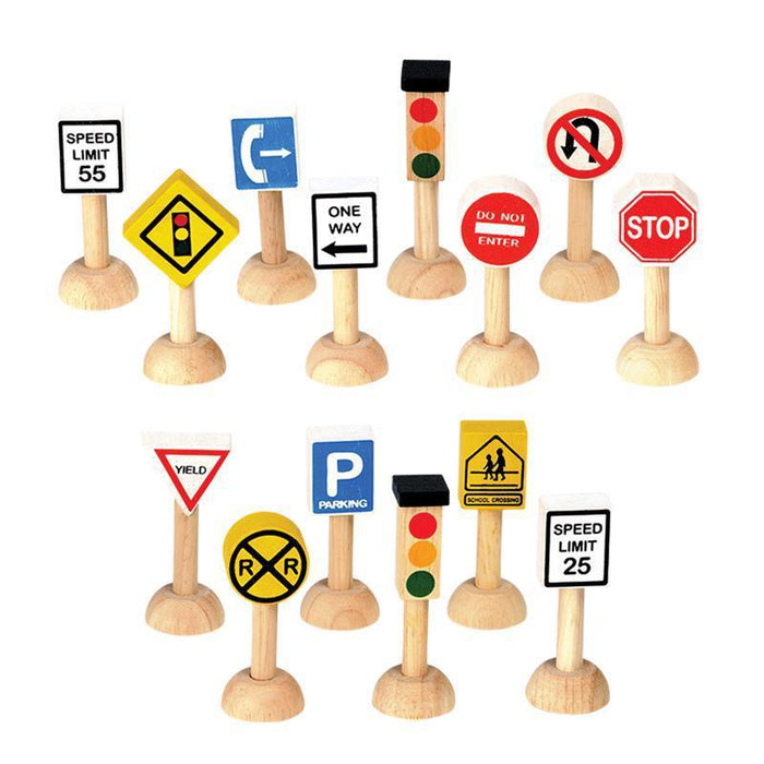 Plan Toys Traffic Signs + Stop Lights-Simply Green Baby