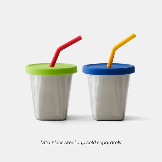 PlanetBox Silicone Straw + Lid Set-Simply Green Baby