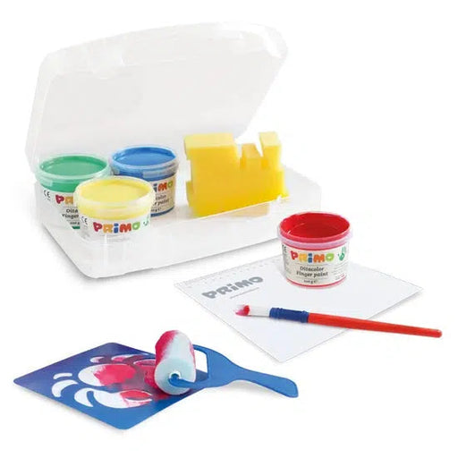 Primo Finger Paint, 4 Colours Set + Accessories in Carry Case-Simply Green Baby