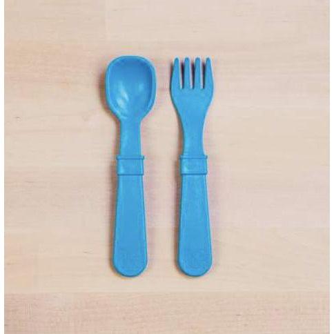 Re-Play Toddler (Fork + Spoon) Utensil Set-Simply Green Baby