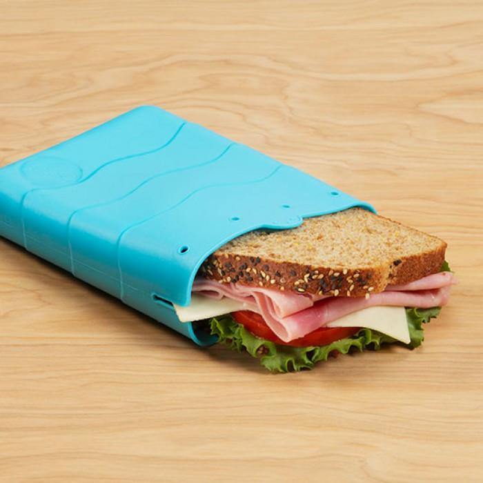 Silicone Sandwich Pouch - Blue-Simply Green Baby