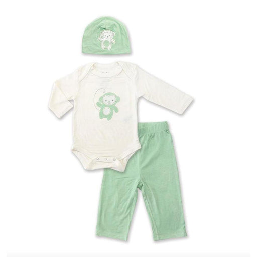Silkberry Baby - Bamboo Baby Gift Set, Pistachio/Monkey-Simply Green Baby