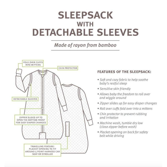 Silkberry Baby Bamboo Classic Sleep Bag with Detachable Sleeves-Simply Green Baby