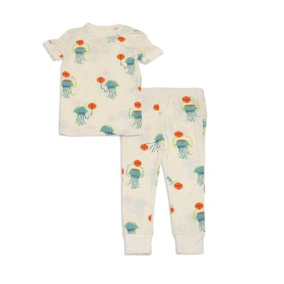 Silkberry Baby - Bamboo Short Sleeve Pajama Set, Pixel Jelly