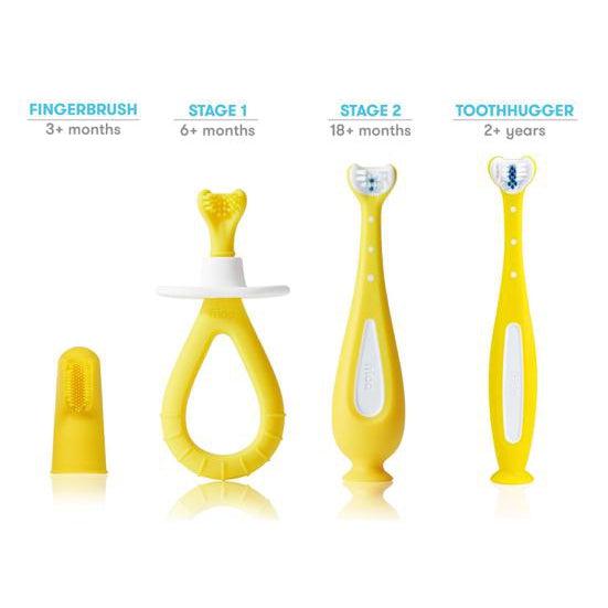 SmileFrida Triple Angle Toothhugger, Training Toothbrush for Toddlers-Simply Green Baby