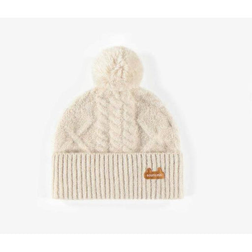 Souris Mini Knit Hat in Recycled Polyester, Natural-Simply Green Baby
