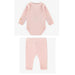 Souris Mini Organic Cotton Henley Collar Bodysuit + Leggings, Pink-Simply Green Baby