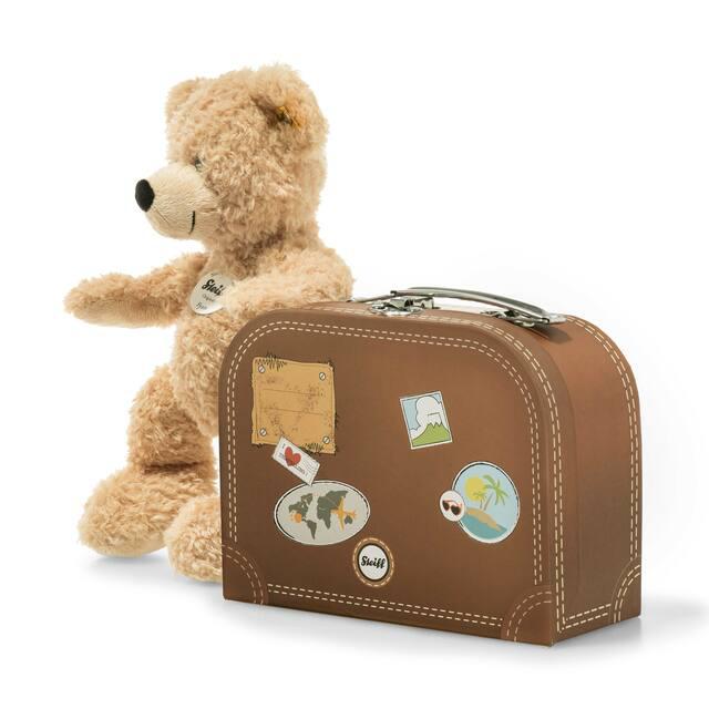 Steiff Fynn Teddy Bear, Beige in Suitcase-Simply Green Baby