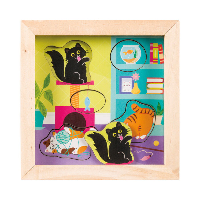 Curious Cat Shake Wood Puzzle