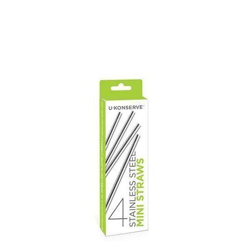U Konserve Stainless Steel Mini Straw - 4 Pack-Simply Green Baby